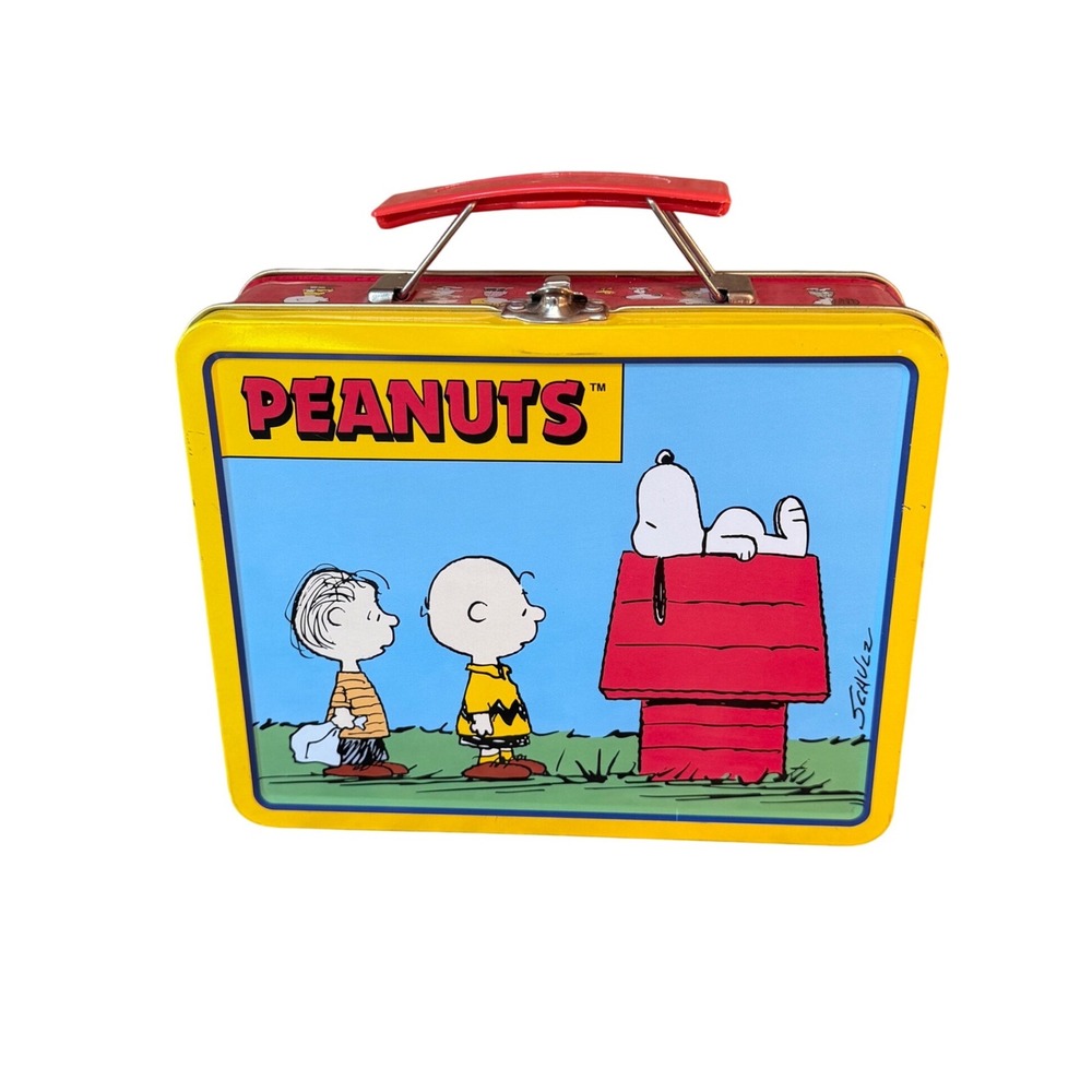 Peanuts Snoopy Charlie Brown Metal Lunch Box Tin Comic Strip Series 1 2003